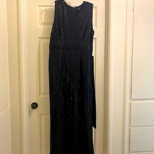 Lane Bryant black sequin sleeveless jumpsuit
